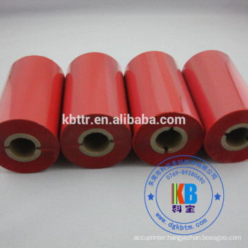 Best quality TTR thermal transfer ribbon resin polyester sticker printing red color barcode printer ribbon